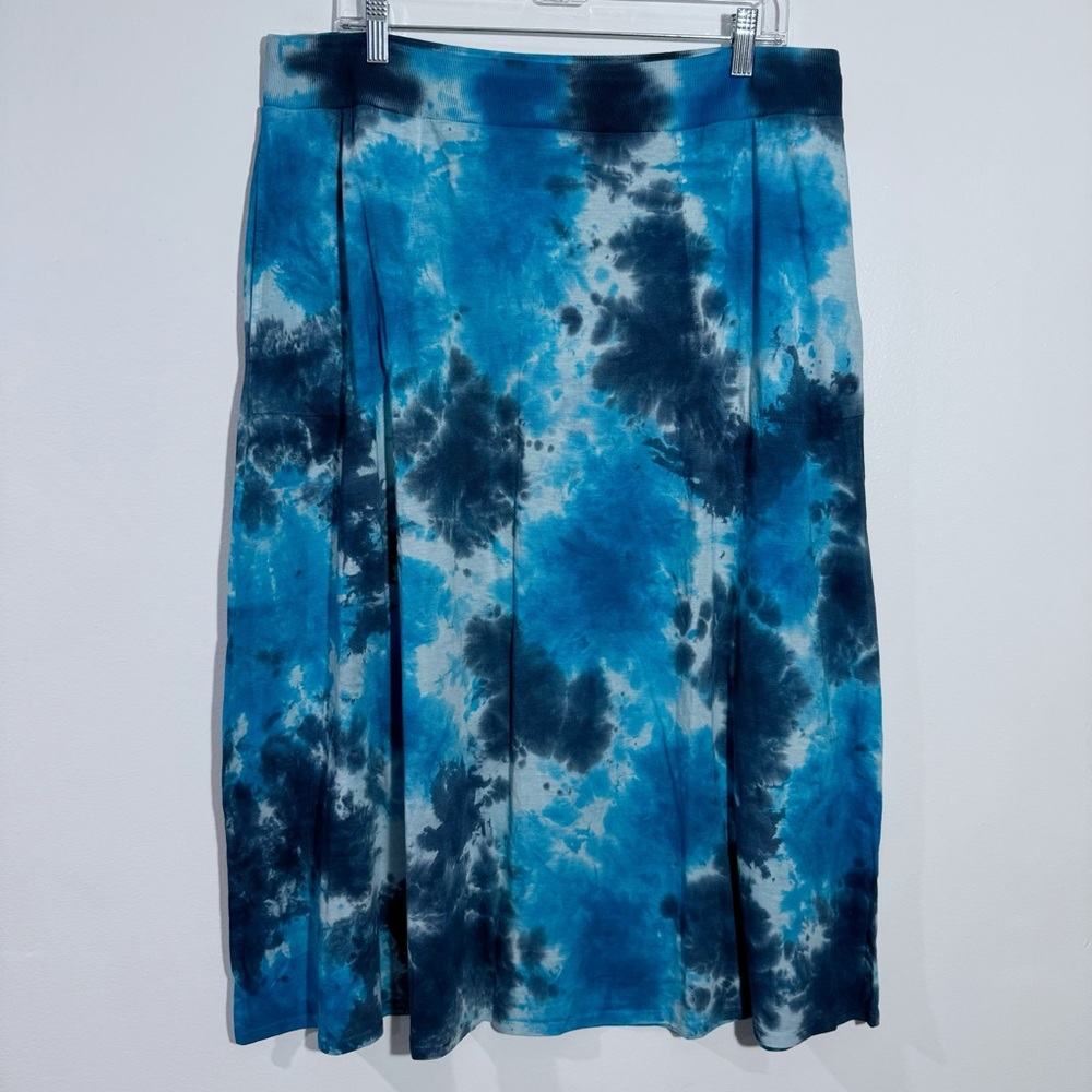 LOGO by‎ Lori Goldstein Benni Beach to Street Tie-Dye Midi Skirt Large Beachy - Picture 2 of 12